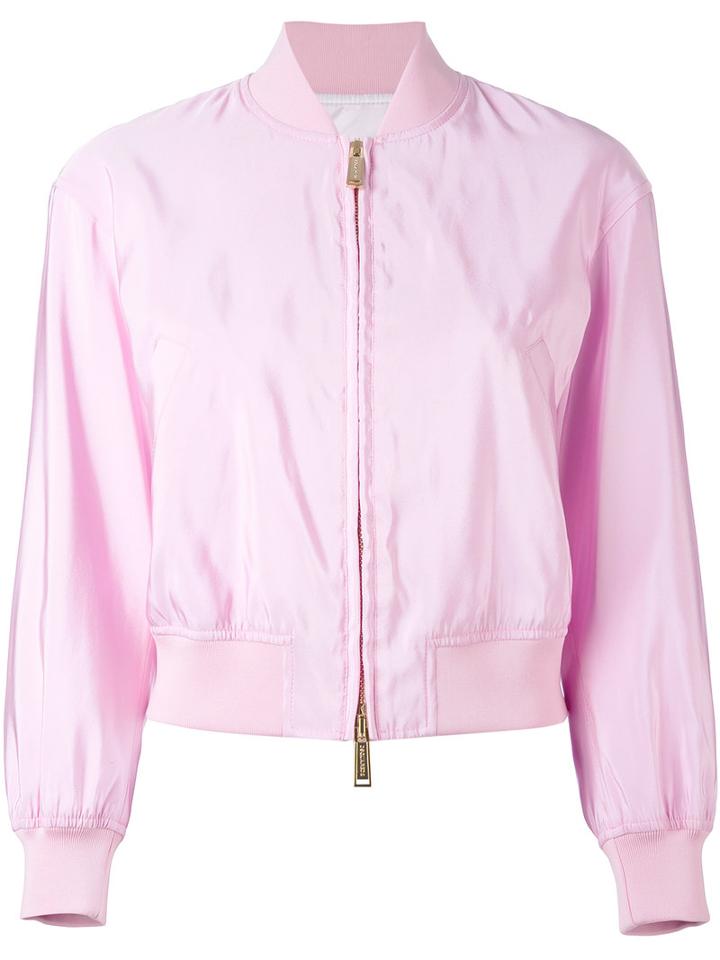 Dsquared2 - Bomber Jacket - Women - Silk/polyester/acetate - 42, Women's, Pink/purple, Silk/polyester/acetate