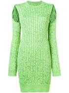 Mm6 Maison Margiela Cut Out Shoulder Dress - Green
