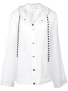 Proenza Schouler Logo Print Hooded Rain Coat - White