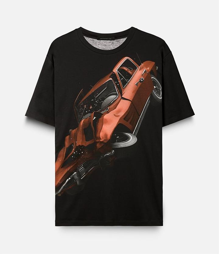 Christopher Kane Car Crash T-shirt, Men's, Size: Large, Black, Cotton