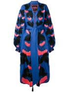 Yuliya Magdych - 'kalyna' Dress - Women - Linen/flax - M, Blue, Linen/flax