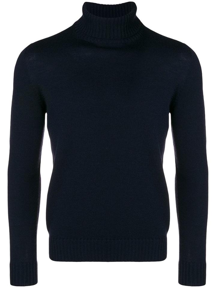 Drumohr Knit Roll Neck Sweater - Blue