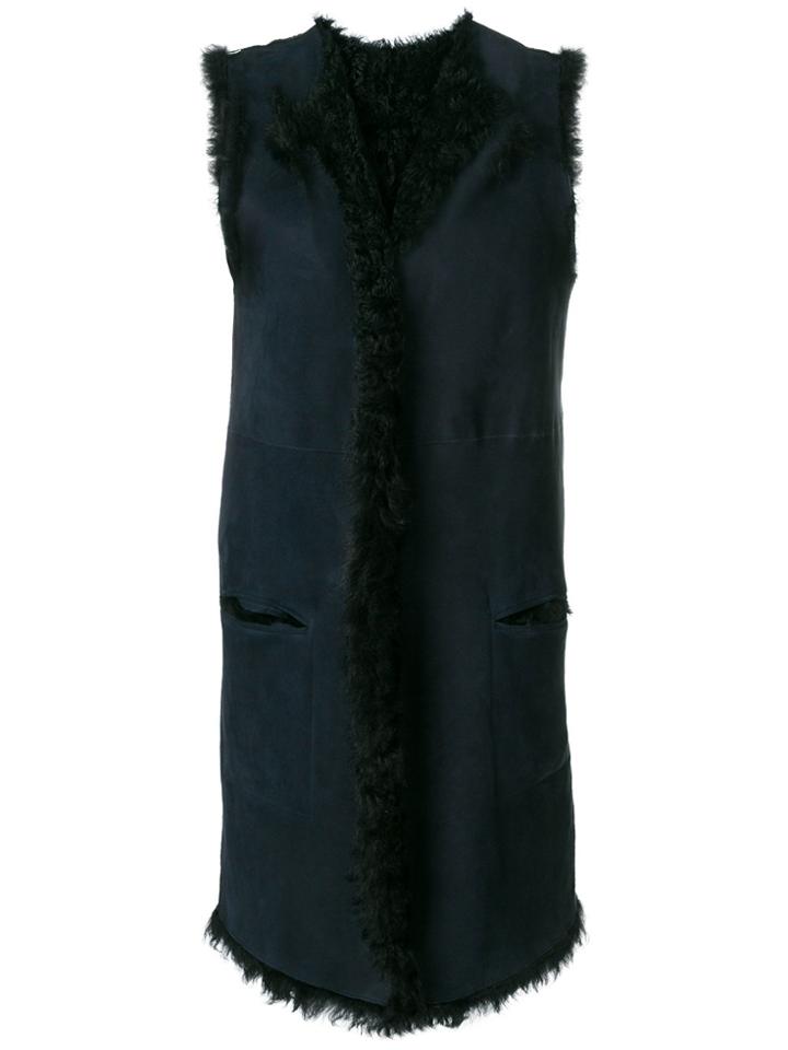 Holland & Holland Reversible Long Fur Gilet - Black