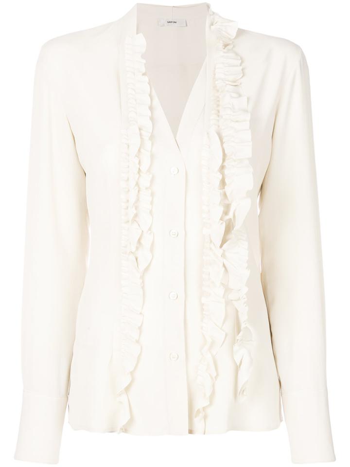 Mauro Grifoni Ruffle Blouse - Nude & Neutrals