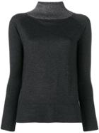 Snobby Sheep Contrasting High Collar Sweater - Grey