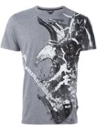 Just Cavalli Guitar Eagle Print T-shirt, Men's, Size: Large, Grey, Cotton