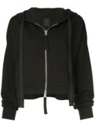 Thom Krom Front-zip Cropped Hoodie - Black