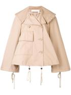 See By Chloé Dislocated Fastening Oversized Jacket, Women's, Size: 38, Nude/neutrals, Cotton