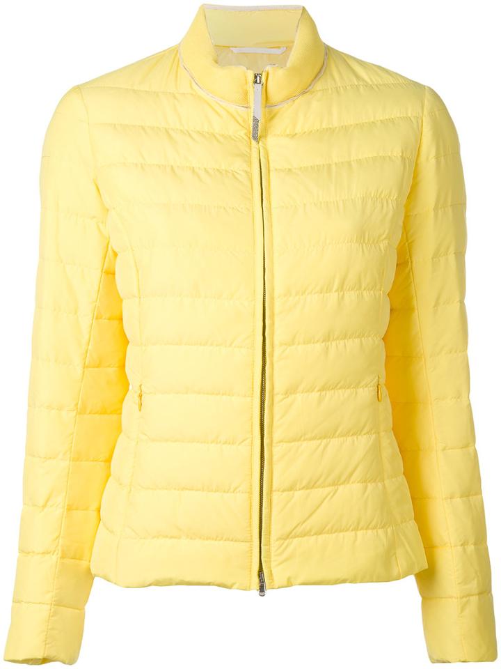 Fabiana Filippi - Puffer Jacket - Women - Feather Down/polyamide/polyester/viscose - 44, Yellow/orange, Feather Down/polyamide/polyester/viscose