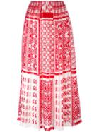 Fendi - Foulard-print Plumetis-chiffon Maxi Skirt - Women - Silk/viscose - 40, Red, Silk/viscose