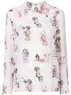 Miu Miu Lady Print Shirt - Pink & Purple