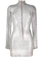 Alessandra Rich Crystal Embellished Dress - 1039 Red-crystal