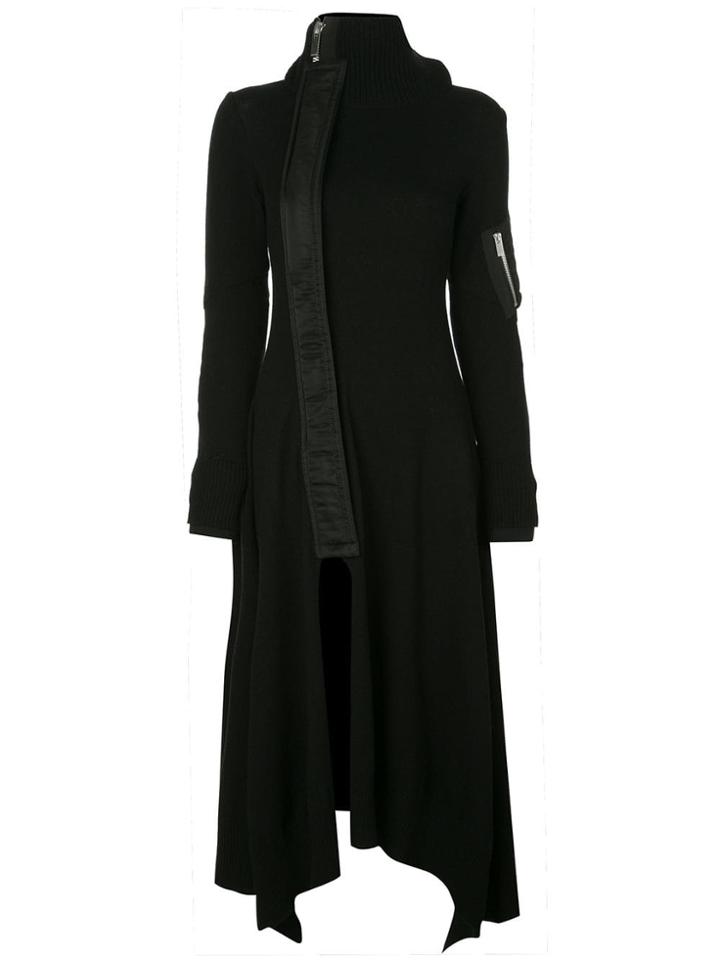 Sacai Off-centre Zip Dress - Black