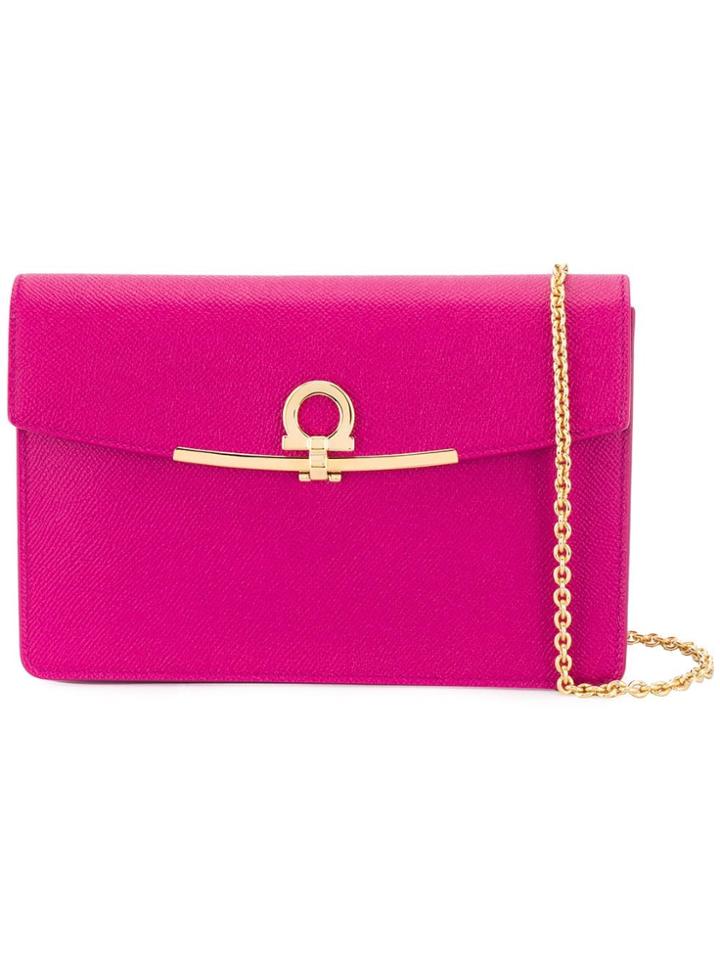 Salvatore Ferragamo Gancio Plaque Cross Body Bag - Pink