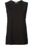 T By Alexander Wang Round Neck Vest, Women's, Size: Medium, Black, Cotton
