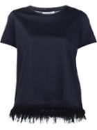 Dorothee Schumacher Frayed Hem T-shirt, Women's, Size: 2, Black, Cotton