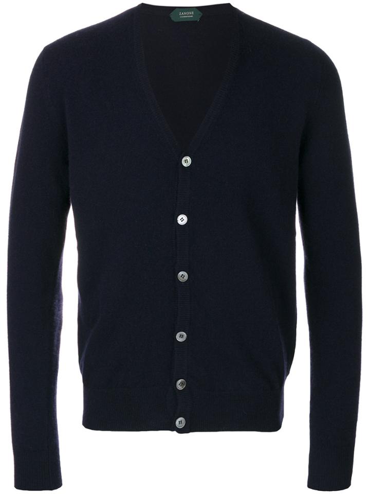 Zanone V-neck Cardigan - Blue