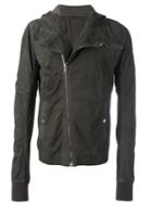 Rick Owens Biker Jacket, Men's, Size: 52, Grey, Calf Suede/cotton/cupro/wool