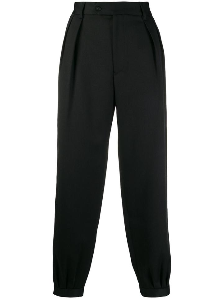 Emporio Armani Loose-fit Tailored Trousers - Black