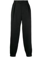 Emporio Armani Loose-fit Tailored Trousers - Black
