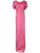 Paule Ka Long Draped Woven Dress - Pink