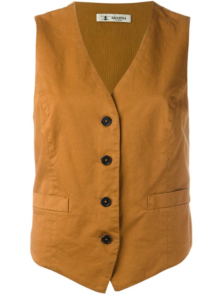 Barena Button Waistcoat, Women's, Size: 44, Brown, Cotton/spandex/elastane