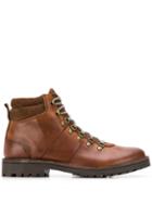 Eleventy Lace Up Ankle Boots - Brown