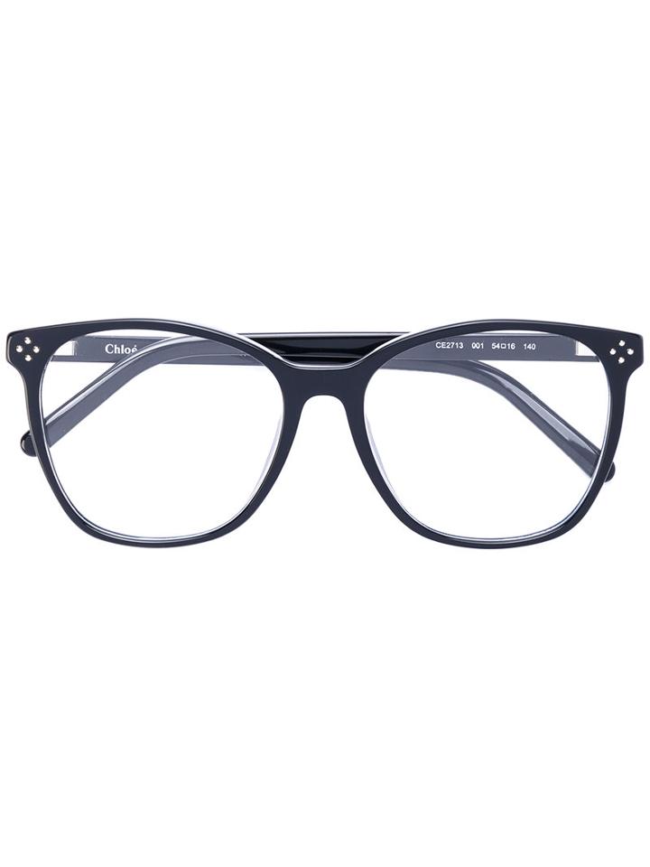 Chloe Eyewear - Oversized Square Glasses - Women - Acetate - 54, Black, Acetate