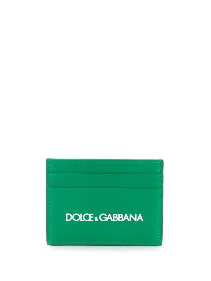 Dolce & Gabbana Logo Print Card Holder - Green