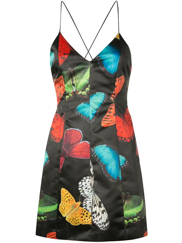 Alice+olivia Tayla Butterfly Print Mini Dress - Black