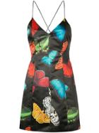 Alice+olivia Tayla Butterfly Print Mini Dress - Black