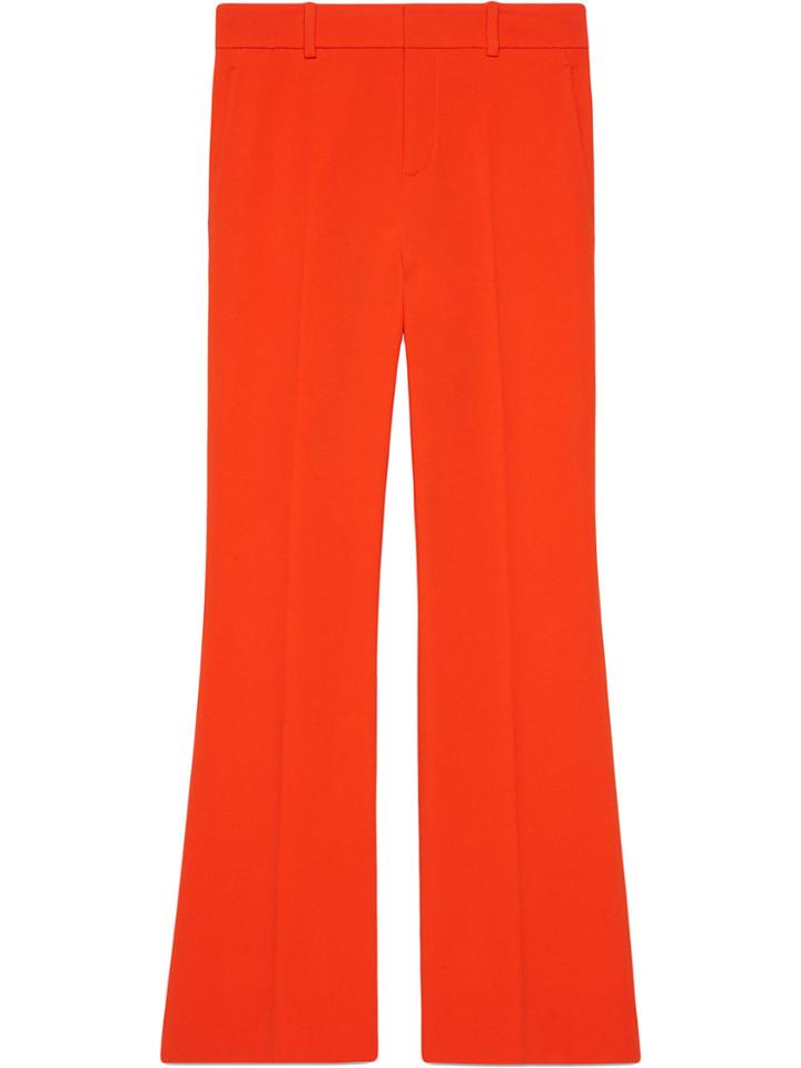 Gucci Viscose Bootcut Trousers - Yellow & Orange
