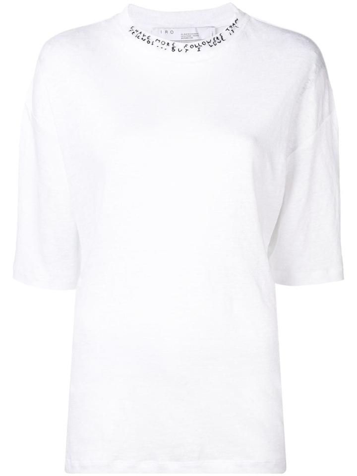 Iro Embroidered Neck T-shirt - White