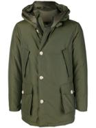 Woolrich Zipped Hooded Coat - Green