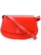 Nico Giani Button Cross Body Bag, Women's, Red, Calf Leather