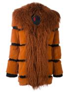 Sonia By Sonia Rykiel Faux-fur Coat, Women's, Size: 38, Yellow/orange, Cotton/acrylic/polyester/wool
