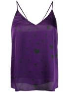Racil V-neck Heat Print Vest - Purple