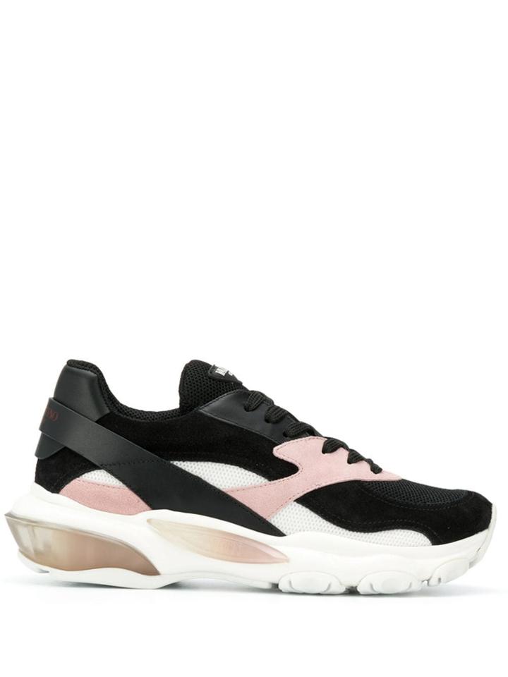 Valentino Valentino Garavani Panelled Lace-up Sneakers - Black