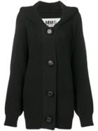 Mm6 Maison Margiela Oversized Hooded Cardigan - Black