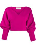 Esteban Cortazar Cropped Volume Sweater - Pink