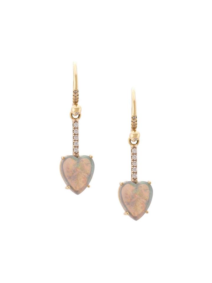 Irene Neuwirth 18kt White And Yellow Gold Heart Opal And Diamond Drop