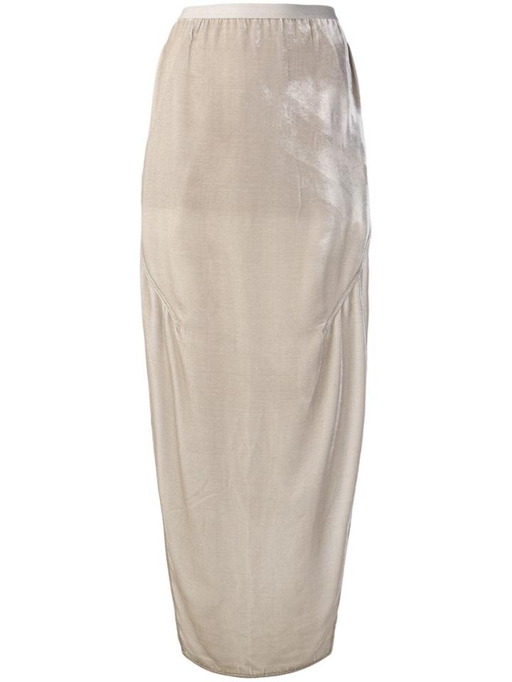 Rick Owens Long Draped Velvet Skirt - Grey