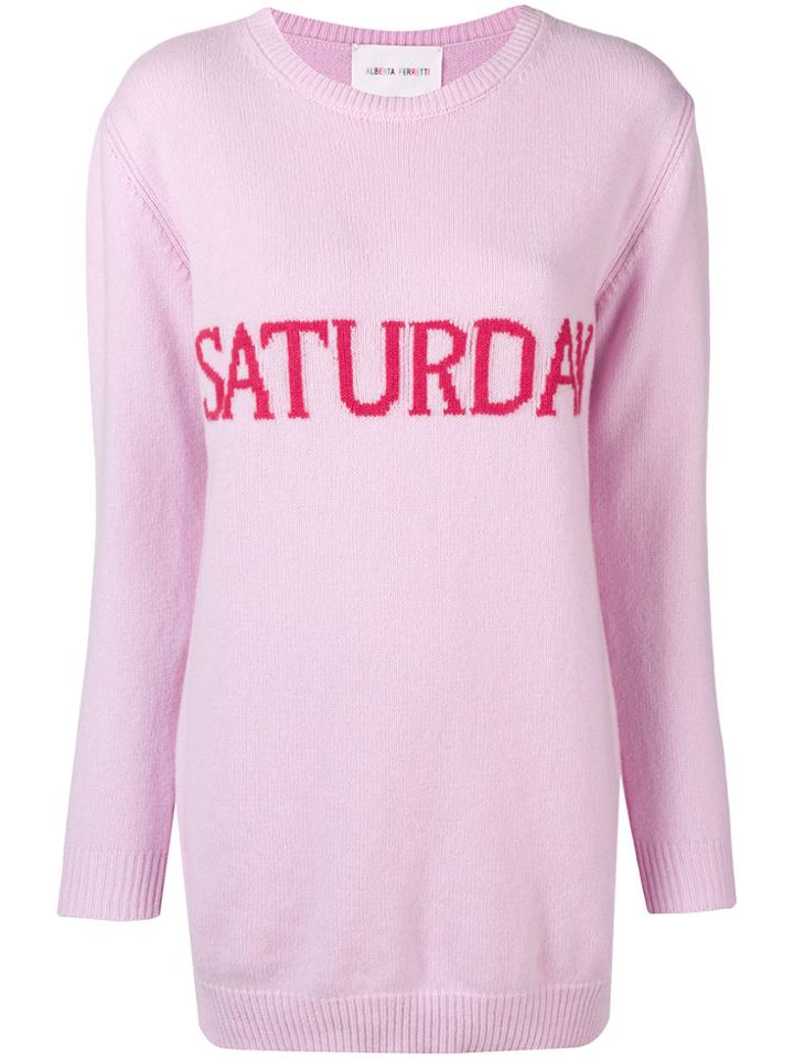 Alberta Ferretti Saturday Knitted Mini Dress - Pink & Purple