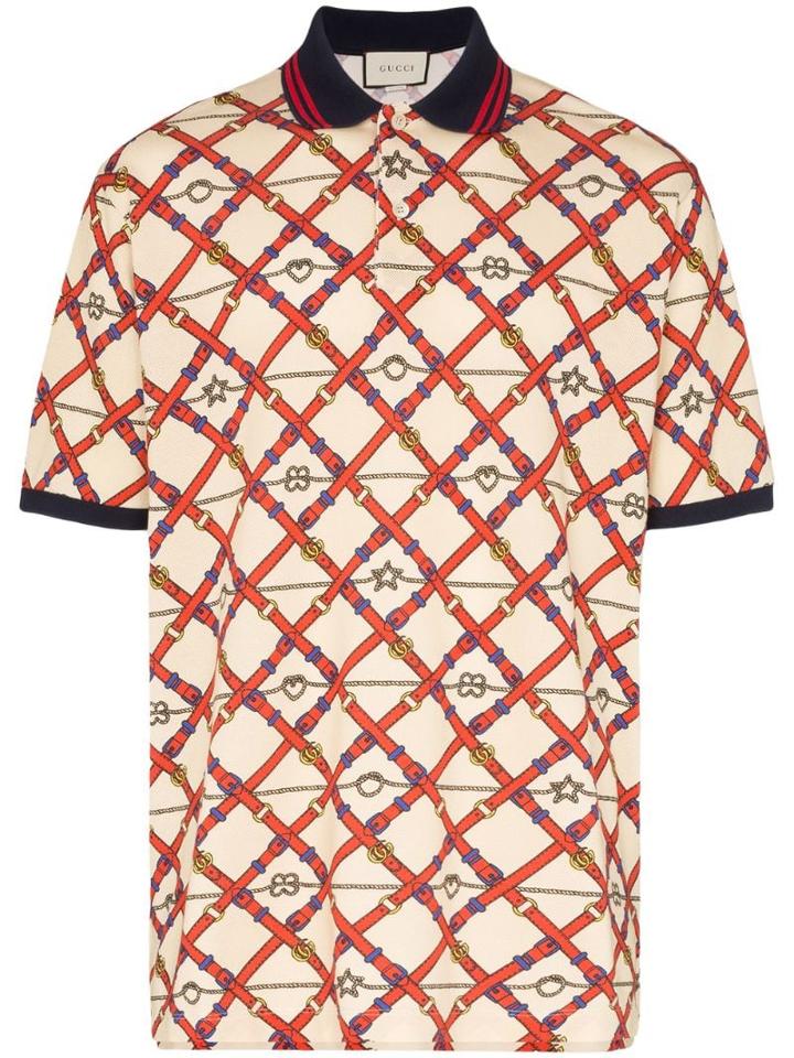 Gucci Belt Logo Print Polo Shirt - Neutrals