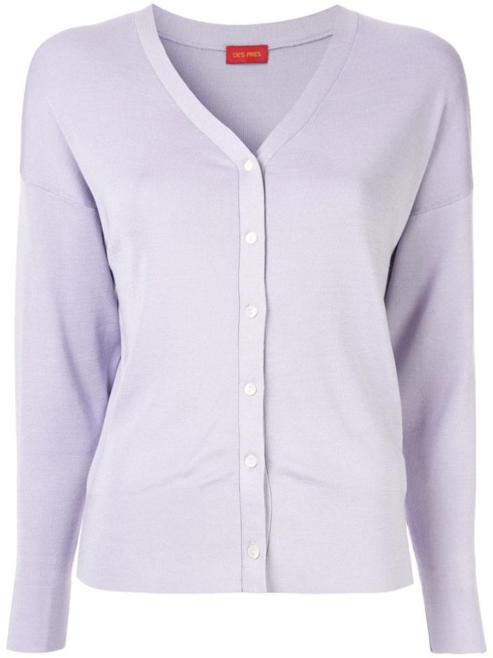 Des Prés V-neck Button Cardigan - Purple