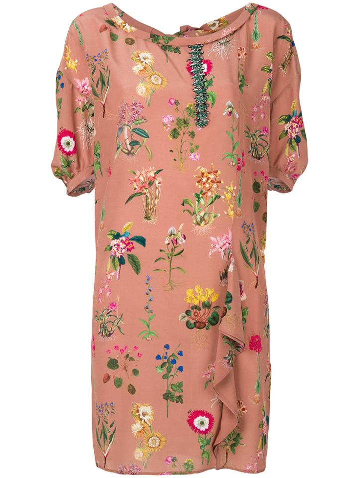 No21 Floral Shift Dress - Brown