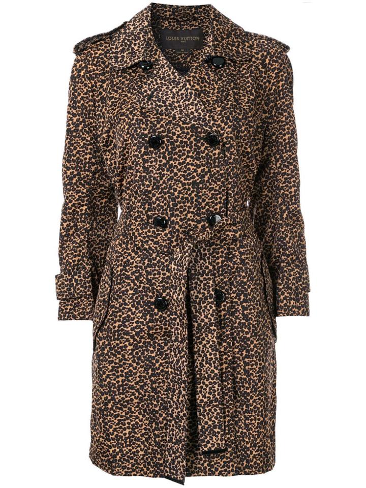 Louis Vuitton Vintage Leopard Print Trench Coat - Brown