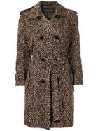 Louis Vuitton Vintage Leopard Print Trench Coat - Brown