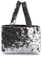 Chanel Vintage Sequined Clutch, Women's, Grey