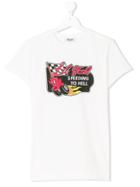 Moschino Kids Teen Racing Graphic Shirt - White